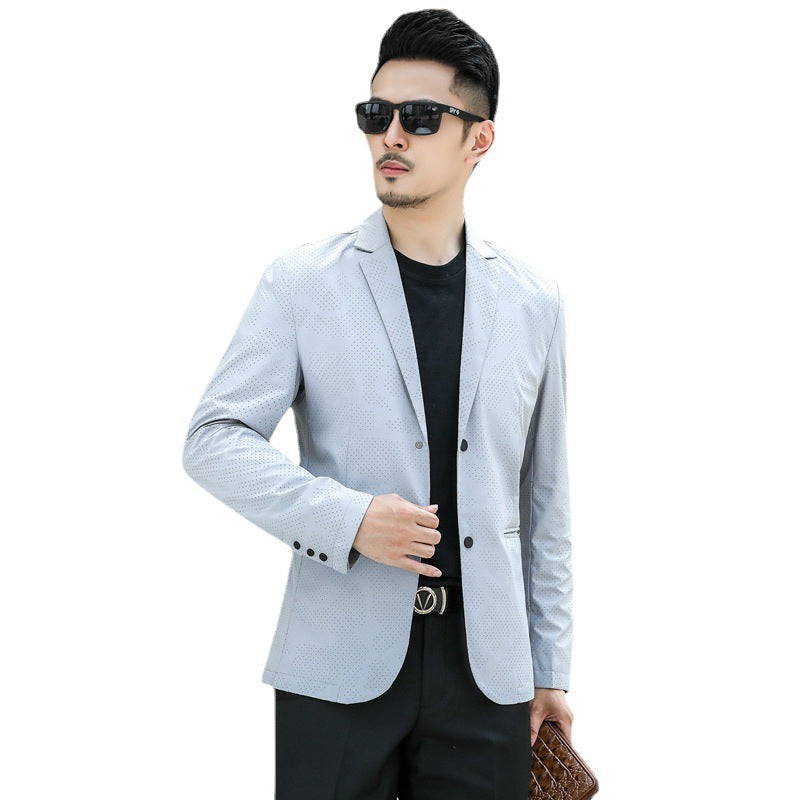 Herren Slim-Fit Sakko mit dezentem Allover‑Punktmuster Echoarchiv