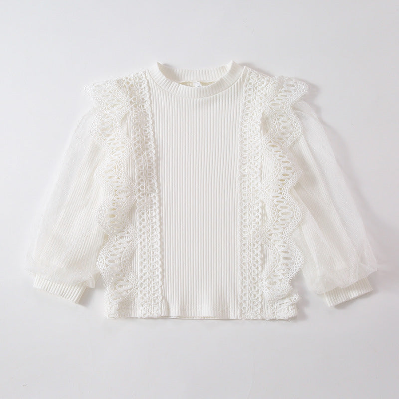 Mädchen Sweatshirt mit romantischen Rüschenärmeln Echo Archiv