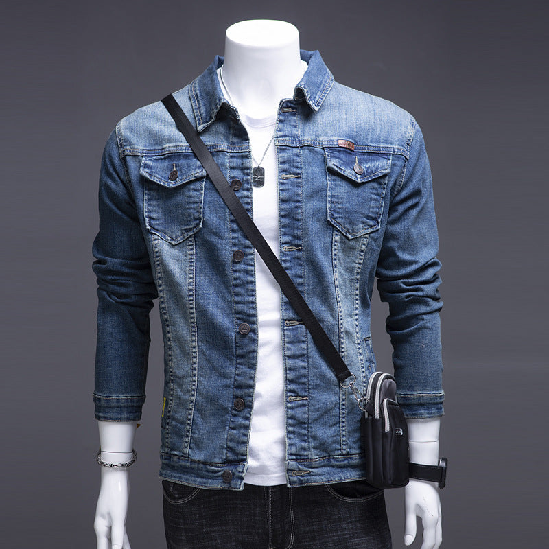 Herren Modische Jeansjacke mit Brusttaschen Echo Archiv
