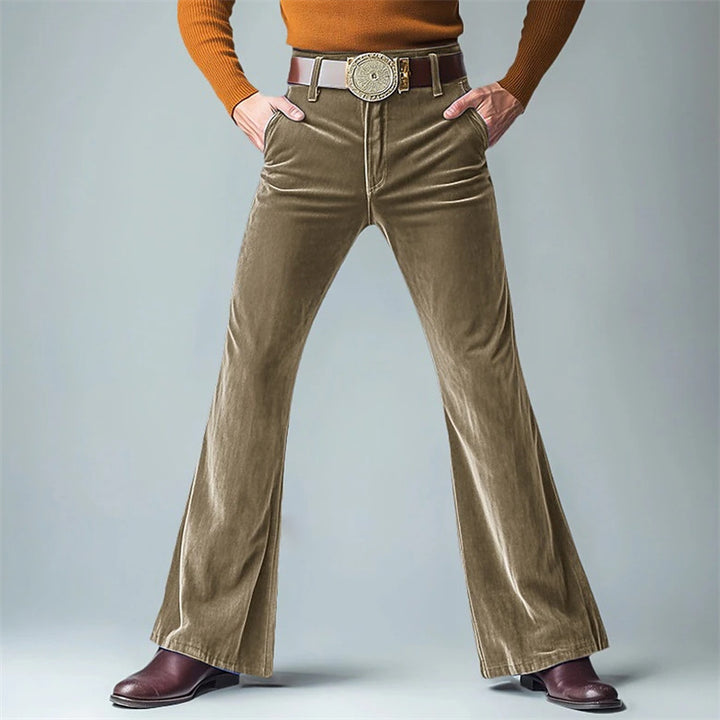 Herren lässige Flared-Hose aus hochwertigem Komfortstoff mit elegantem Schnitt Echoarchiv