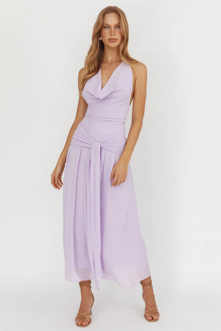 Damen Elegantes langes Abendkleid mit raffiniertem Halternetz Echo Archiv