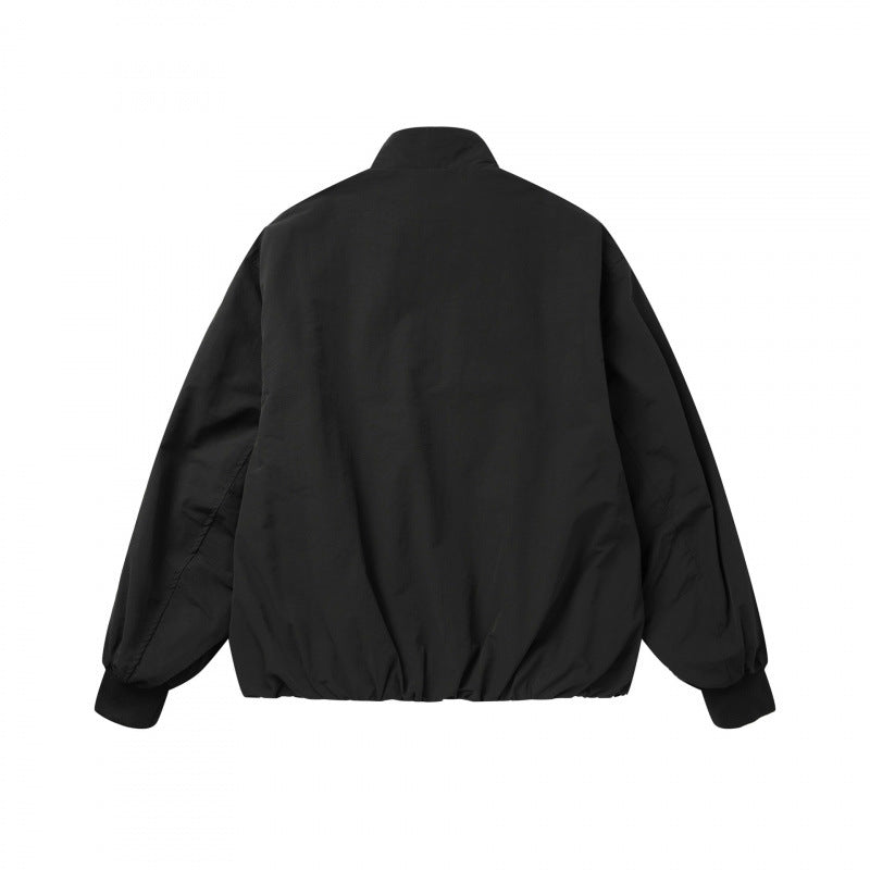 Unisex Leichte Boxy-Outdoorjacke im Trackstil mit hohem Stehkragen, Reißverschlusstaschen und elastischem Saum Echo Archiv