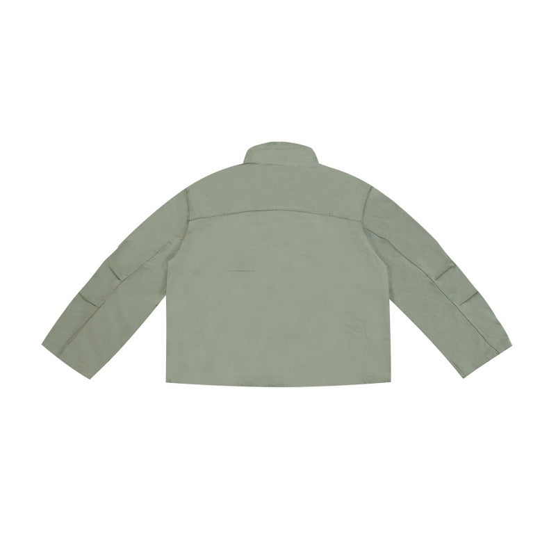 Damen Kurzjacke im Utility-Look mit Stehkragen und verdecktem Reißverschluss Echo Archiv