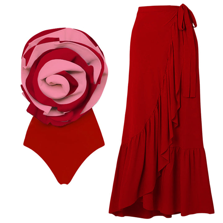 Damen Badeanzug mit dekorativem Rosenmotiv Echo Archiv