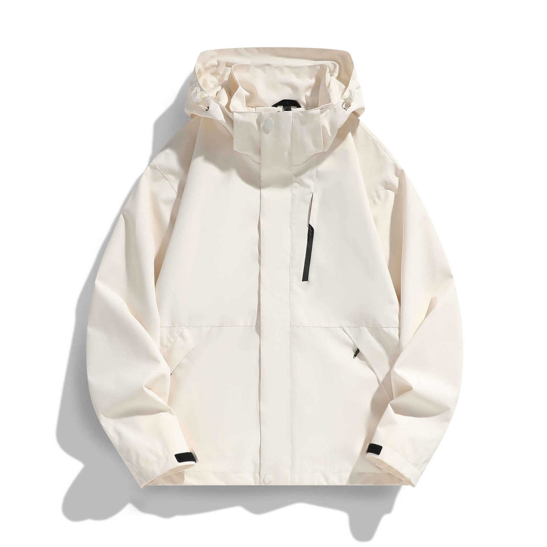 Damen Wasserabweisende Kapuzen‑Übergangsjacke mit verstellbarer Kapuze, verdeckter Frontblende und Multifunktionstaschen Echo Archiv