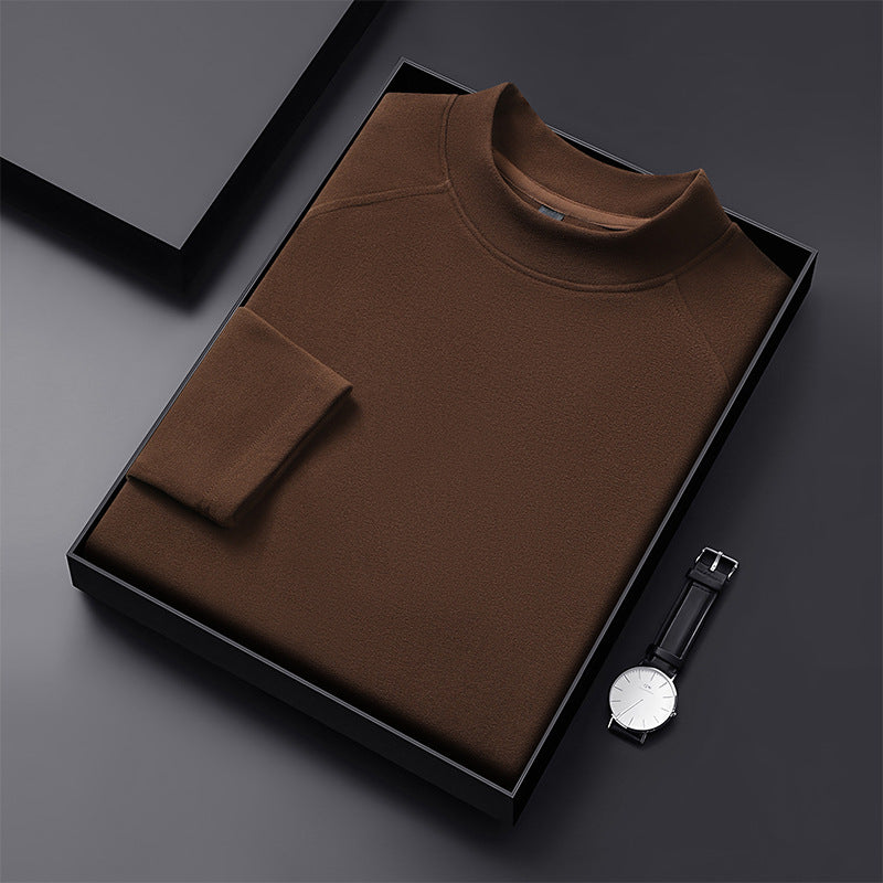 Herren Premium-Mockneck-Pullover aus feinem Woll-Mix mit Raglanärmeln Echo Archiv