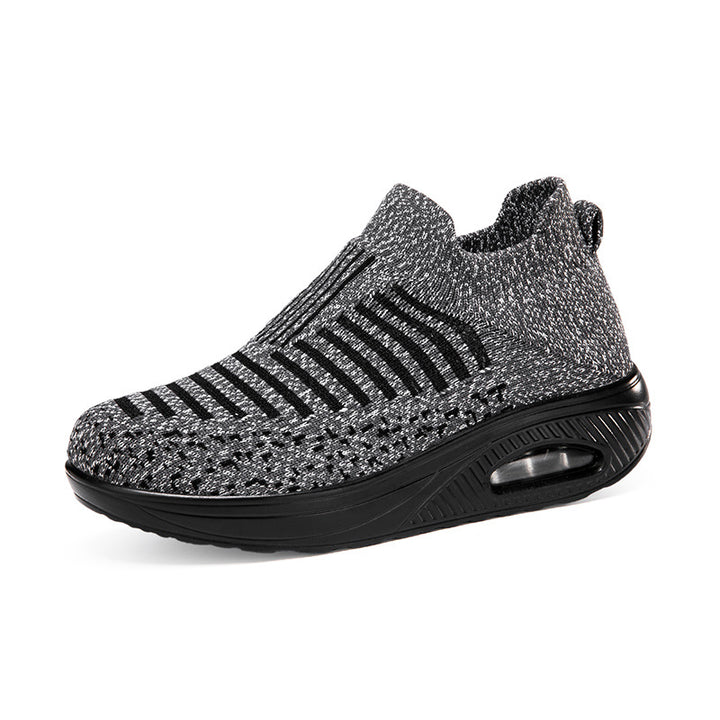 Damen nan gestrickter Schlupf-Walking-Sneaker mit anatomischer Pronationsstütze, Luftpolster-Zwischensohle und sockenähnlichem Schaft Echo Archiv