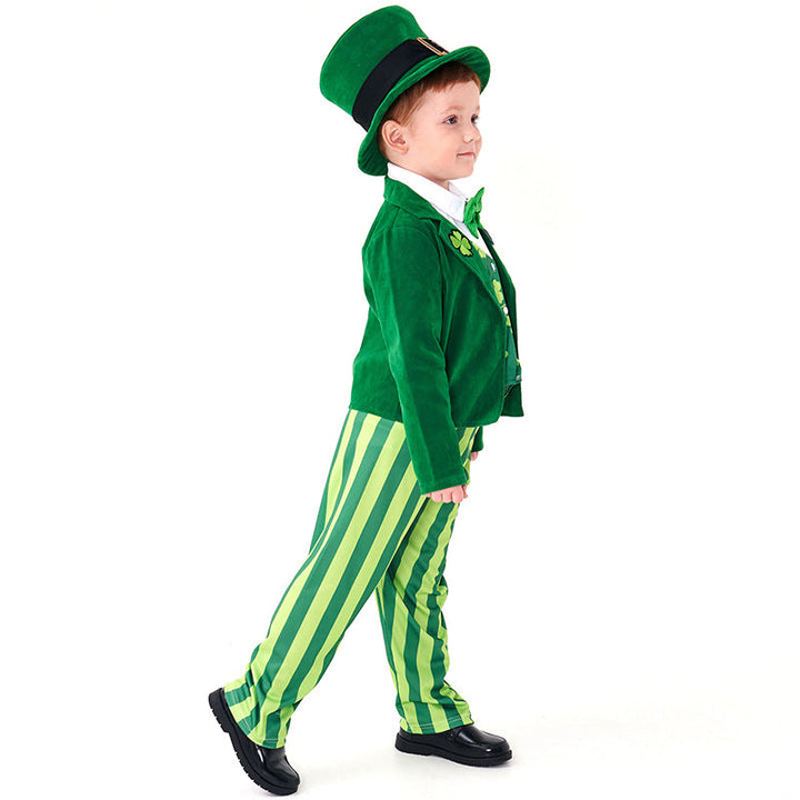 Herren-Kostüm als irischer Leprechaun mit Hut und detaillierten Akzenten Echo Archiv