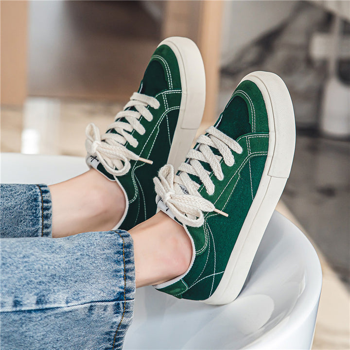 Unisex lässiger Canvas-Low-Top Sneaker mit kontrastnaher Ziersteppung und gepolsterter Plateausohle – Norré
