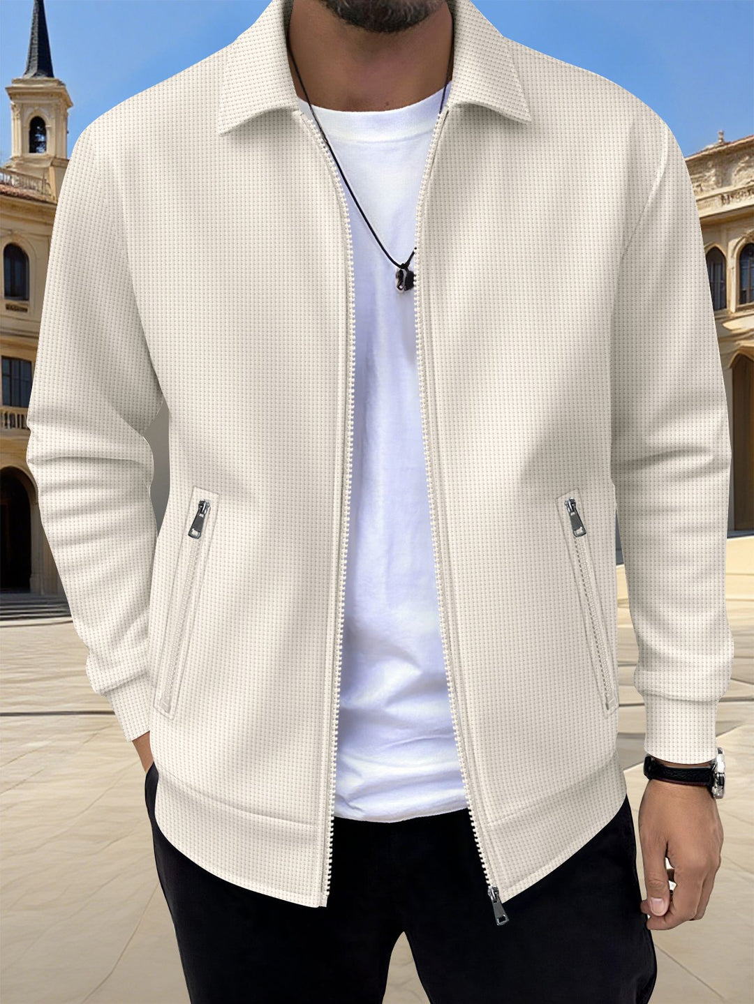Herren moderne Strickjacke mit praktischen Reißverschlusstaschen und trendigem Design Echoarchiv