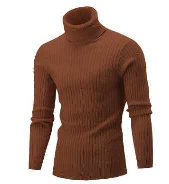 Herren nan gerippter Rollkragenpullover mit Zopfmuster und körpernaher Slim-Fit-Silhouette Echo Archiv