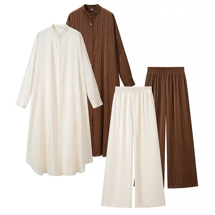 Damen Maxikleid im Plissee-Kaftanstil mit Oversize-Ärmeln und Knopfleiste Echo Archiv