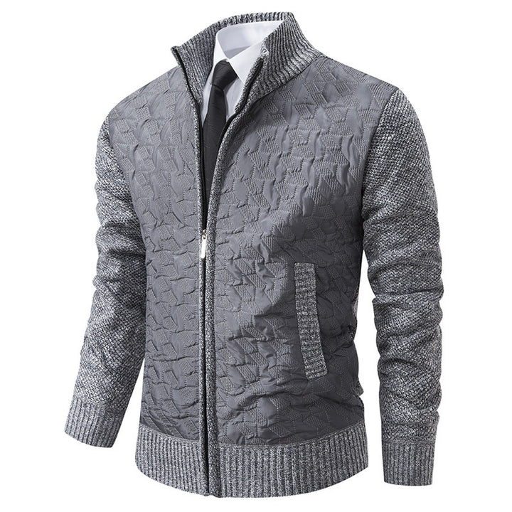 Herren stylische Steppjacke mit strukturiertem Obermaterial und hohem Kragen Echoarchiv