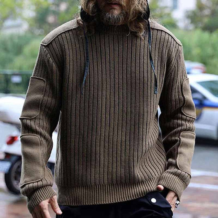 Herren Strickpullover mit Struktur und Kapuze Echoarchiv