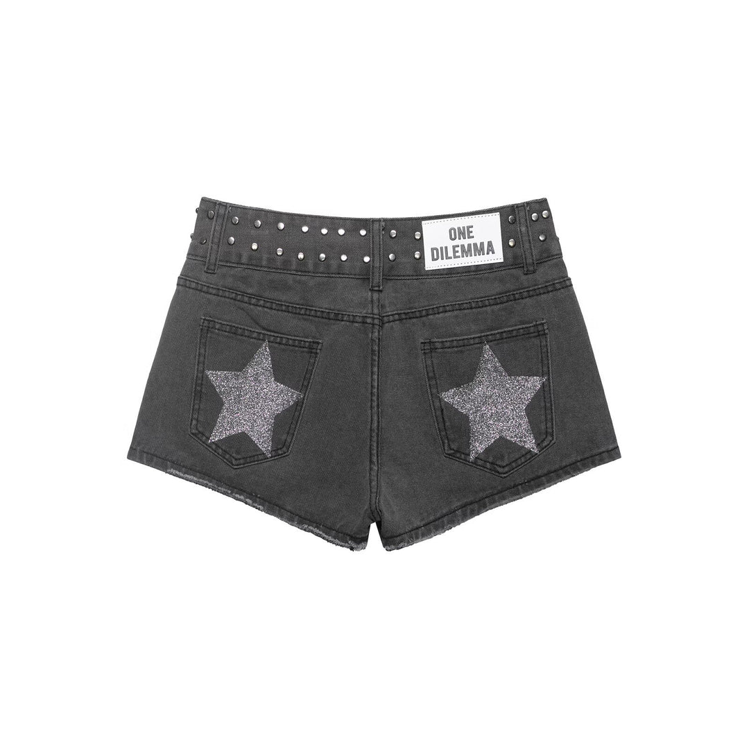 Damen Jeans-Shorts mit dekorativen Nieten Echo Archiv