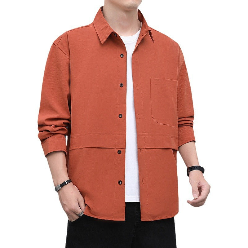 Herren lässige Utility-Hemdjacke mit strukturiertem Design Echoarchiv