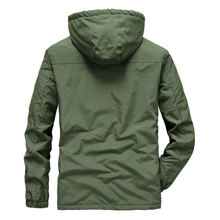 Herren Winddichte Kapuzenjacke mit vollem Sherpa-Innenfutter und Reißverschluss‑Taschen Echo Archiv