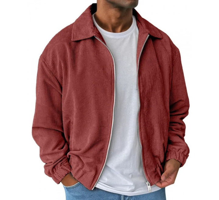 Herren bequeme Cordjacke mit durchgehender Reißverschlussfunktion Echoarchiv