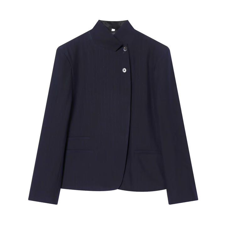 Damen Minimalistischer Kurzblazer mit Stehkragen und verdeckter Zweiknopf-Leiste Echo Archiv