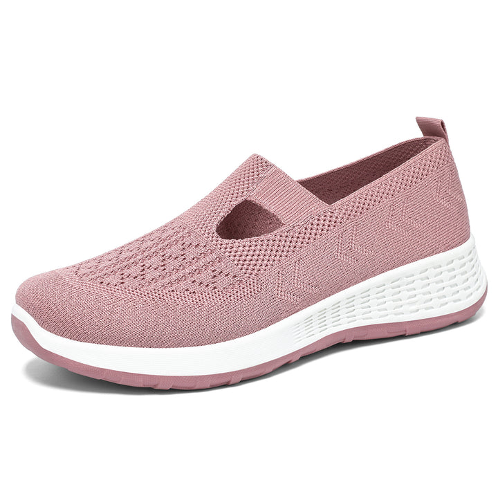 Damen nan gestrickter Slip-On Komfort-Sneaker mit V-Cut, elastischem Einstieg und dämpfender Waben-Zwischensohle Echo Archiv