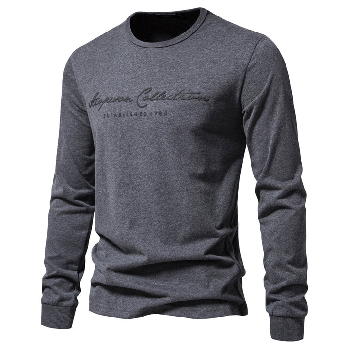 Herren Langarmshirt mit zeitgemäßer Schriftzug Echoarchiv