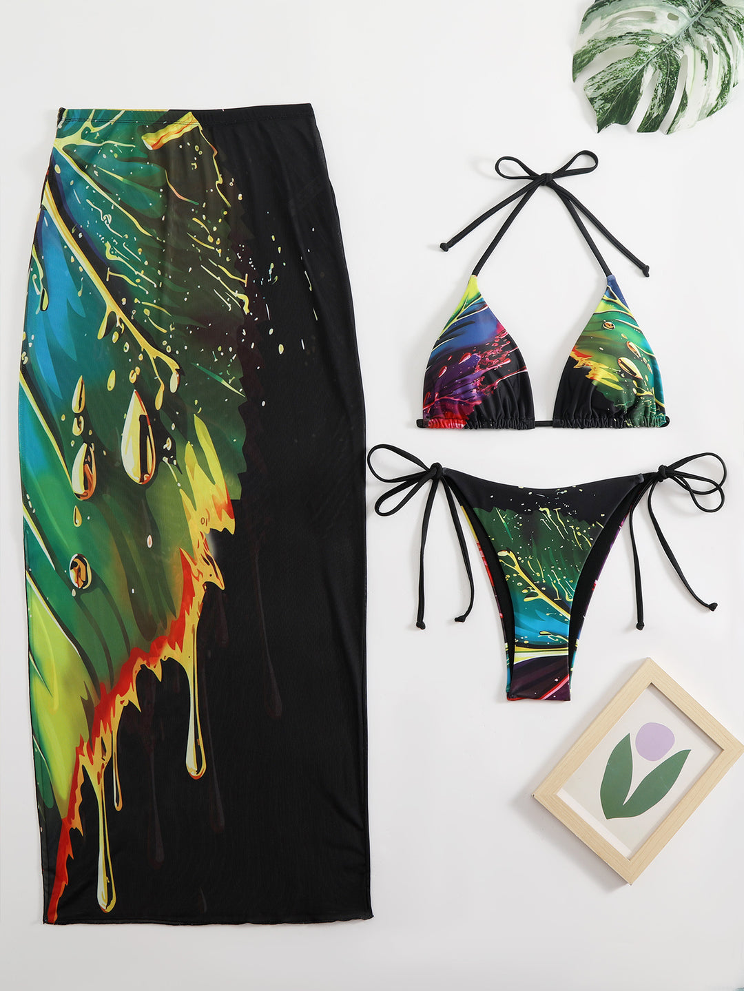 Damen Bikini-Set mit länglichem Rock Echo Archiv