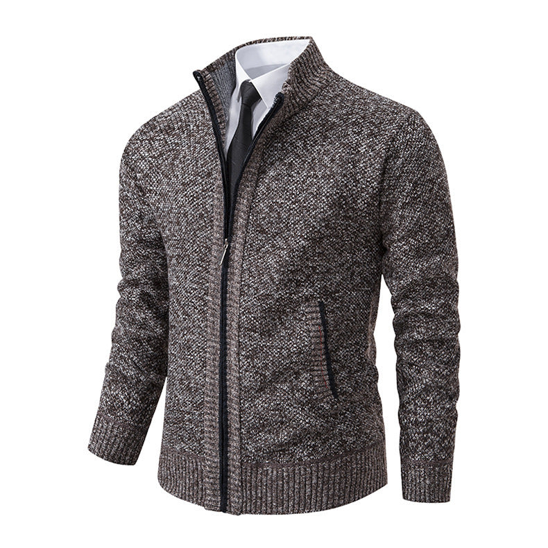 Herren Strickjacke mit hohem Kragen und elegantem Reißverschluss Echoarchiv