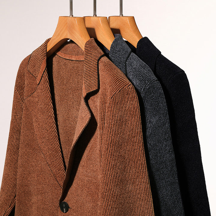 Herren eleganter Strickblazer mit praktischen Taschen Echoarchiv