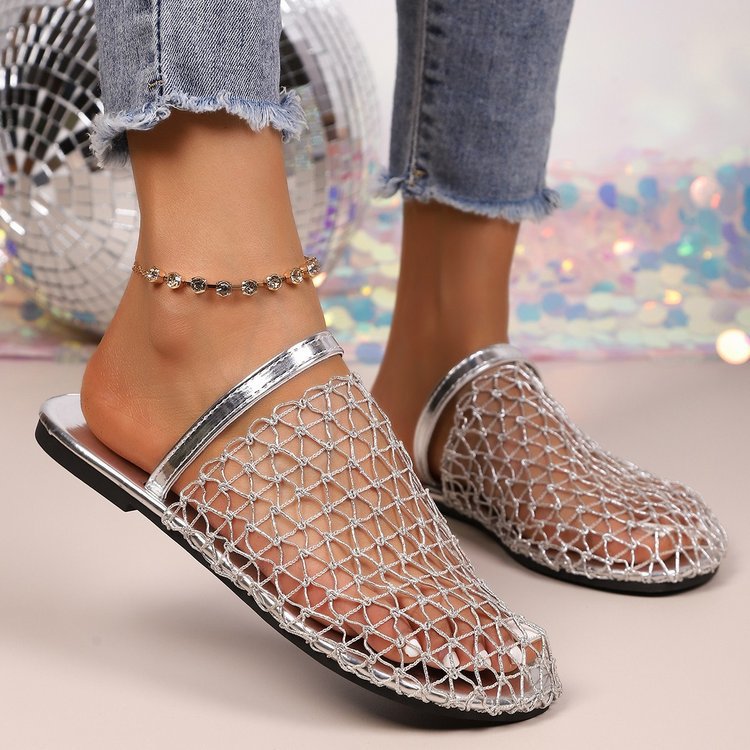 Damen  gewebte Netz-Mules mit Slip-On-Funktion, offener Ferse und flexiblem Leichtsohlen-Design Echo Archiv