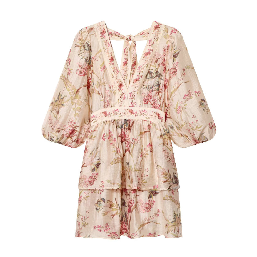 Damen Boho-Kleid mit voluminösen Ärmeln und romantischem Blumenmuster Echo Archiv