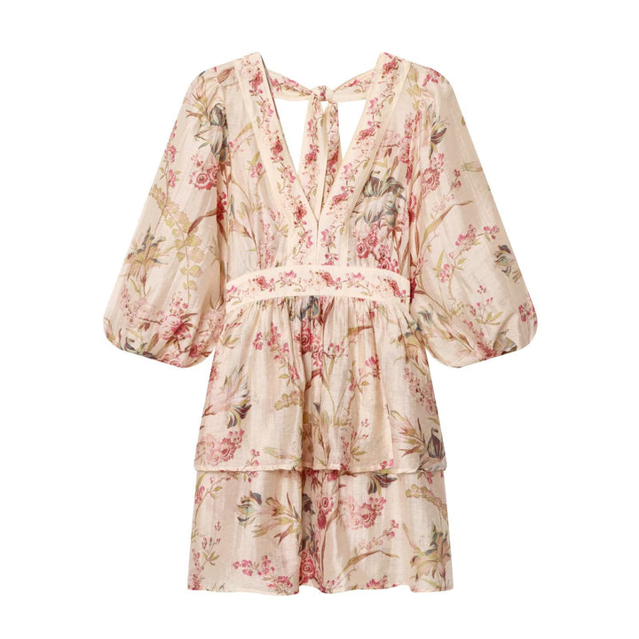 Damen Boho-Kleid mit voluminösen Ärmeln und romantischem Blumenmuster Echo Archiv
