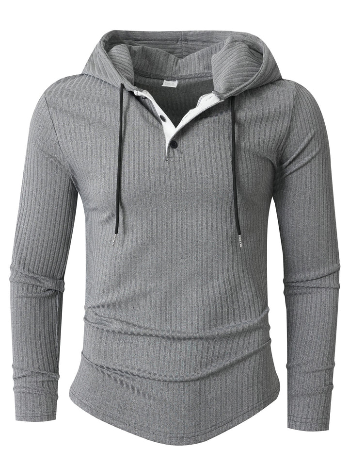 Herren Sportlicher Langarm-Hoodie mit strukturierter Oberfläche Echoarchiv