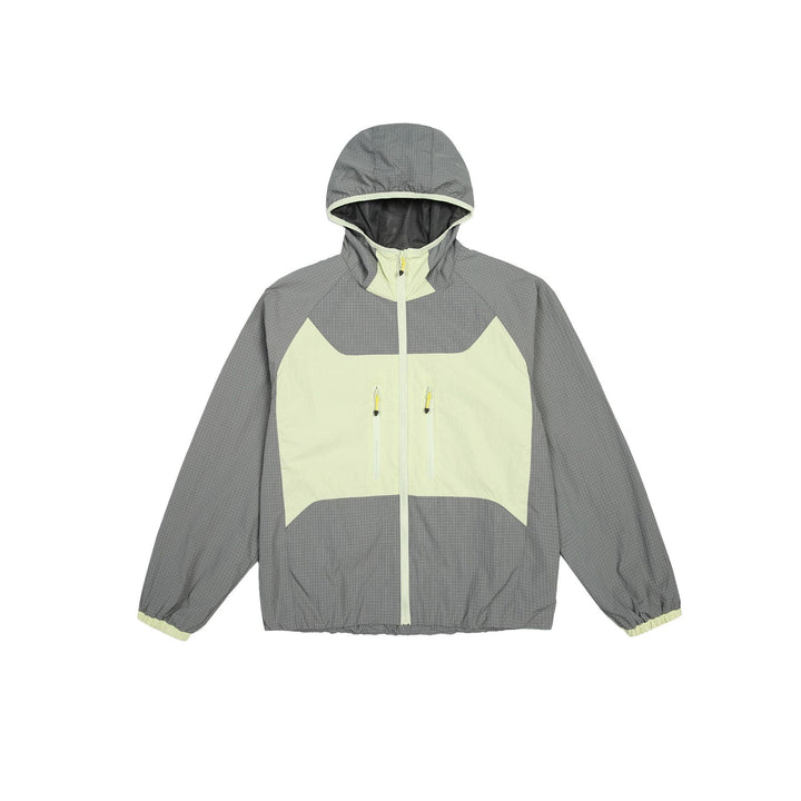 Unisex Leichte Kapuzen-Windjacke mit Ripstop‑Material, Colourblock‑Einsätzen und Fronttaschen Echoarchiv