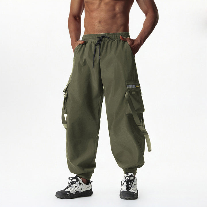 Herren Utility-Cargo-Jogginghose mit Tunnelzug, Beinschnallen & Mehrfachtaschen Echo Archiv