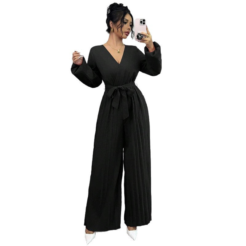 Damen Eleganter Plissee Jumpsuit Echo Archiv