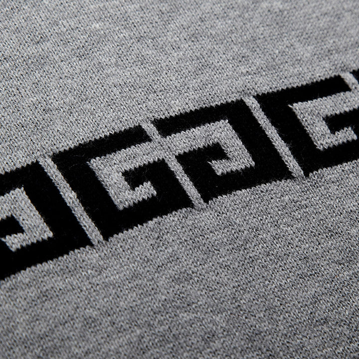Herren Pullover mit V-Ausschnitt und dekorativem Muster Echoarchiv