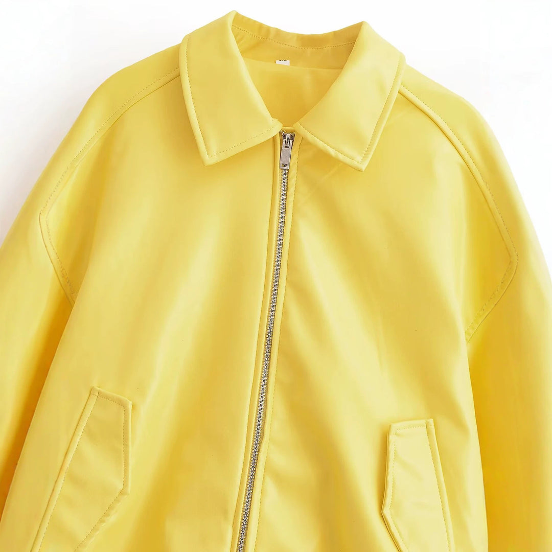 Damen Oversized Bomberjacke mit Reißverschluss, Kragen, gerippten Bündchen und Pattentaschen Echo Archiv