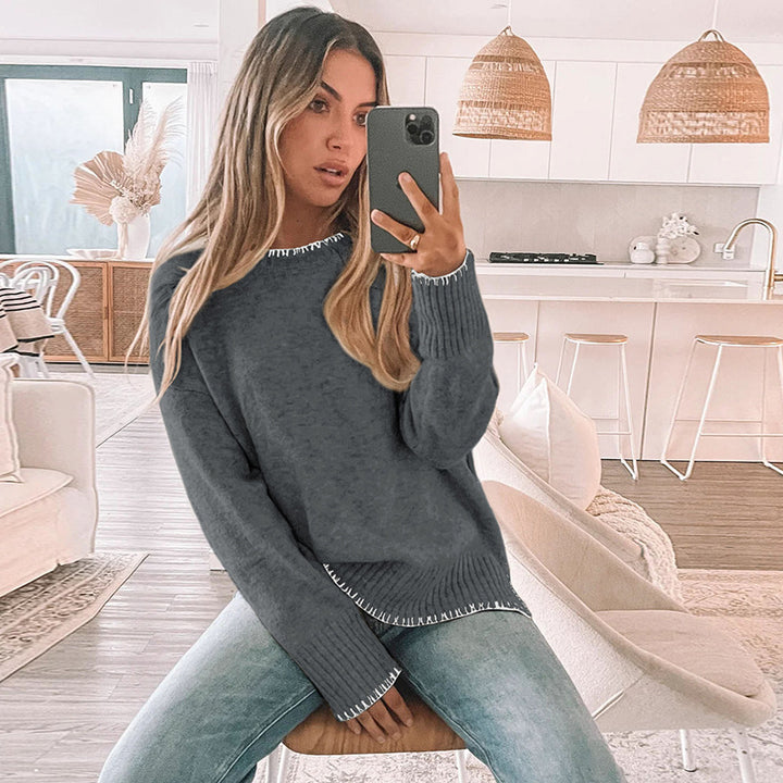 Damen Lässiger Strickpullover mit Rippdetails Echo Archiv
