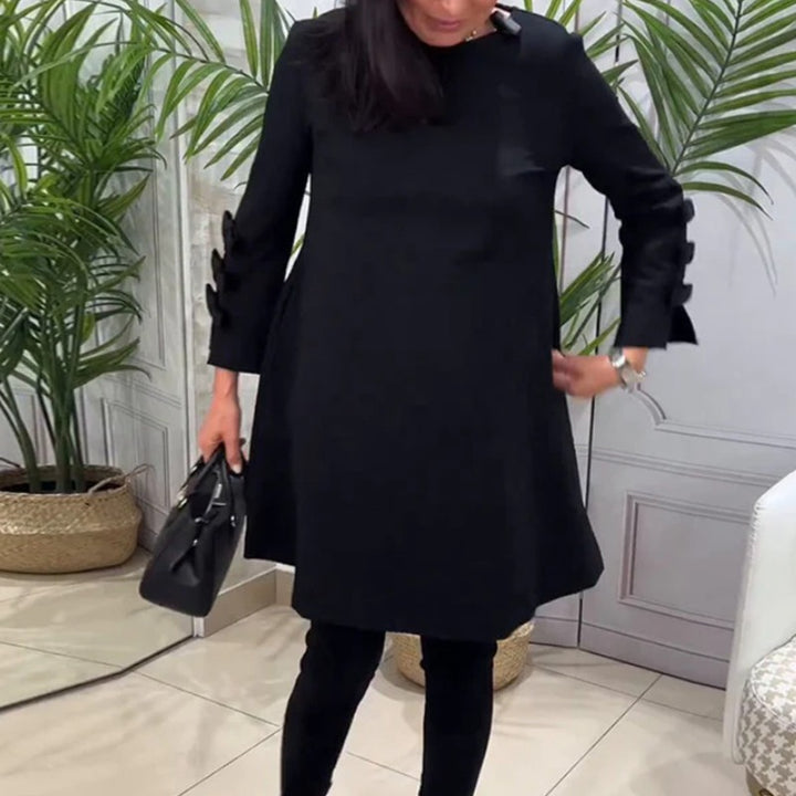 Damen nan A-Linien-Tunika-Kleid mit gestuften Zierlaschenärmeln Echo Archiv