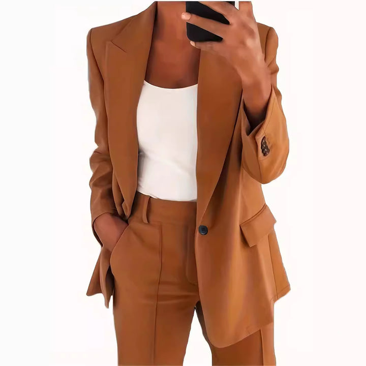 Damen nan taillierter Blazer-Hosen Businessanzug aus Stretchstoff Echo Archiv