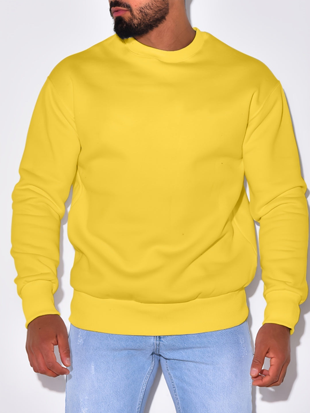 Herren Lässiges Rundhals-Sweatshirt mit Rippbündchen Echoarchiv