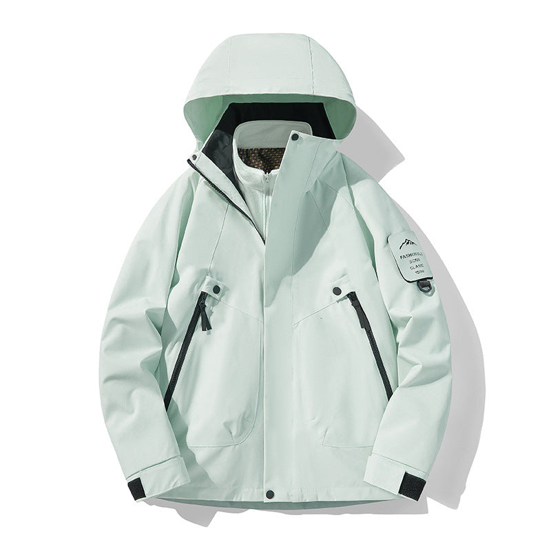 Unisex Wasserdichte, atmungsaktive Hardshell-Outdoorjacke mit Kapuze Echoarchiv