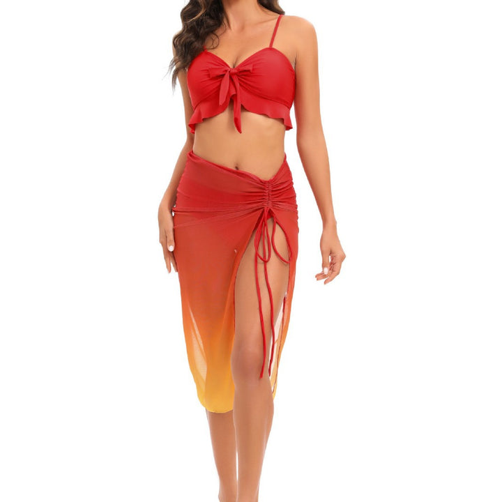 Damen Bikini-Set mit Rüschendetails und hoch taillierten Shorts Echo Archiv