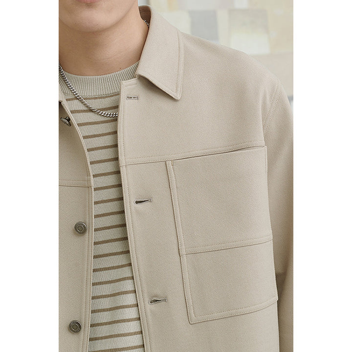 Herren Boxy-Hemdjacke mit großformatigen aufgesetzten Brusttaschen Echoarchiv