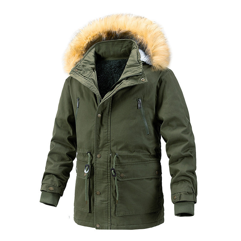 Herren Winterschutz-Parka mit wärmendem Teddyfutter abnehmbarer Kunstfellkapuze und verstärkten Utility-Taschen Echoarchiv