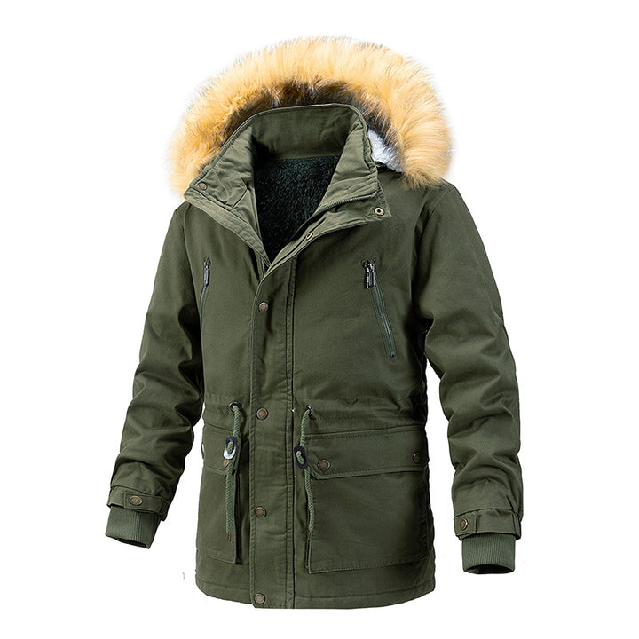 Herren Winterschutz-Parka mit wärmendem Teddyfutter abnehmbarer Kunstfellkapuze und verstärkten Utility-Taschen Echoarchiv