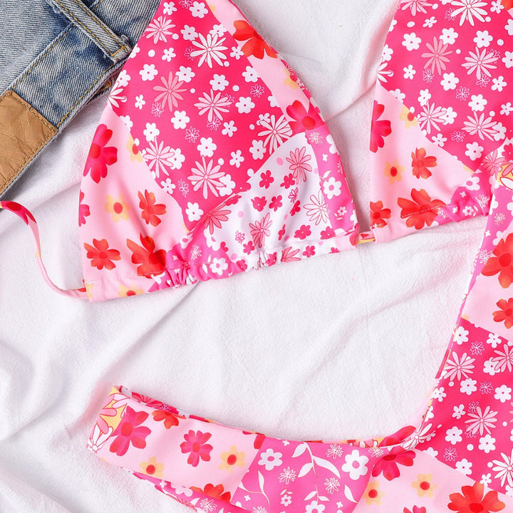 Damen Triangel-Bikini mit floralem Design und hohem Beinausschnitt Echo Archiv