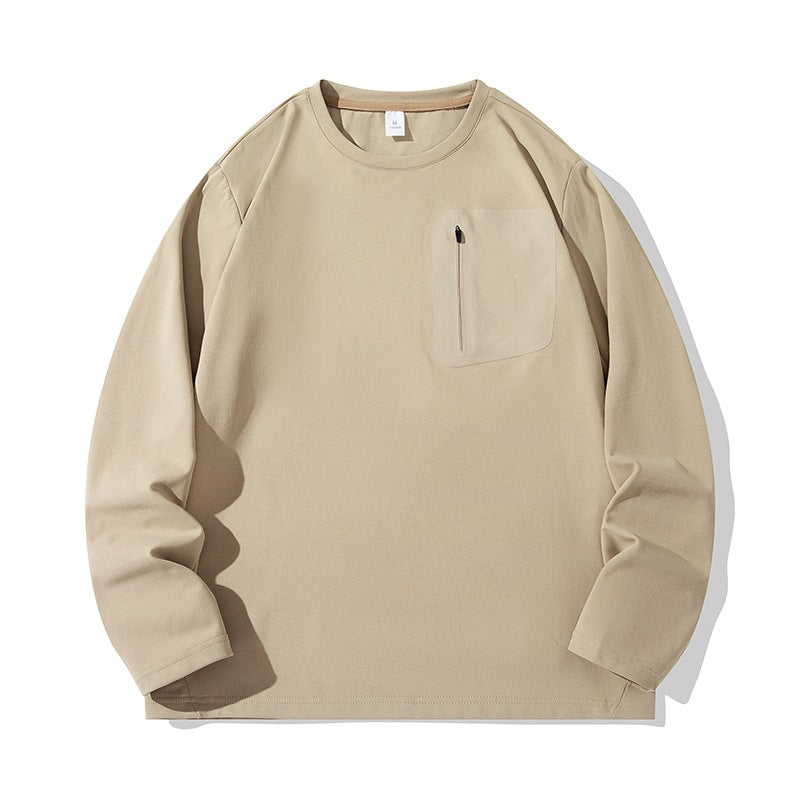 Unisex Oversize Langarm‑Sweatshirt mit Brustreißverschlusstasche und Rundhalsausschnitt Echoarchiv