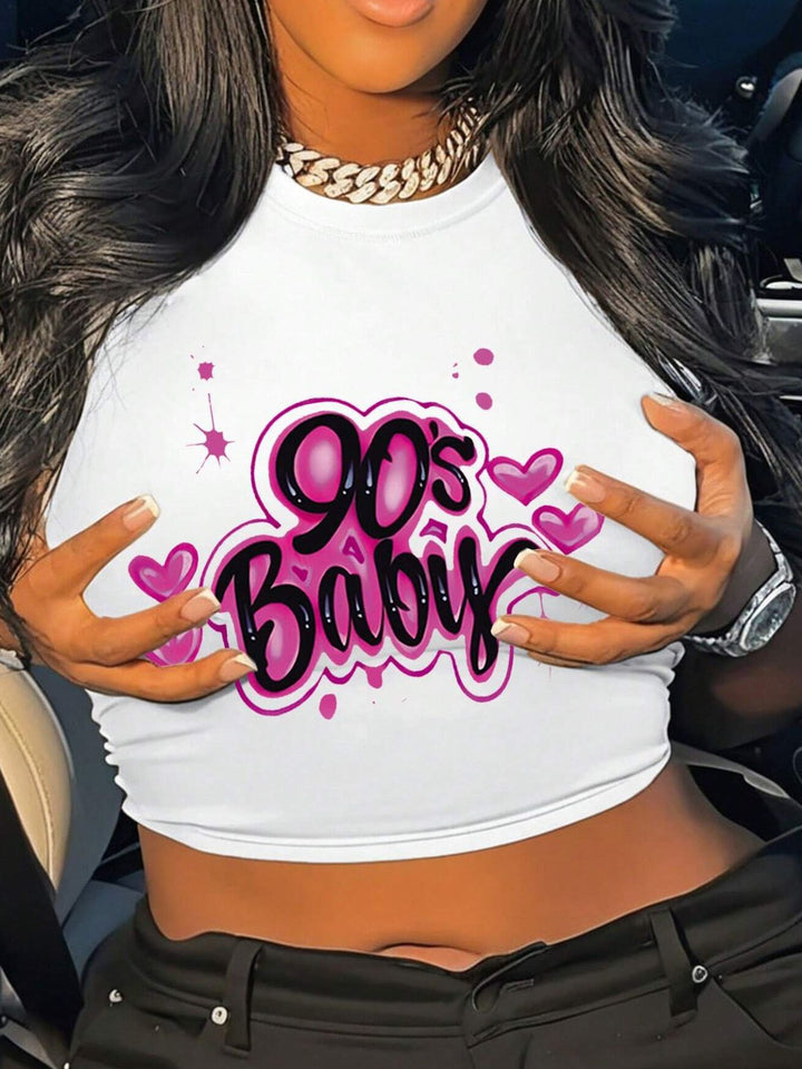 Damen Crop Top mit 90er Jahre Aufdruck Echo Archiv