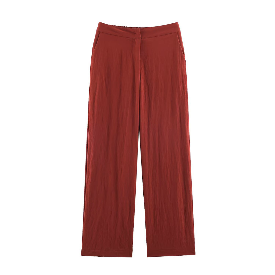 Damen Leichte High‑Waist Palazzo‑Hose mit weitem Bein und Eingrifftaschen Echo Archiv